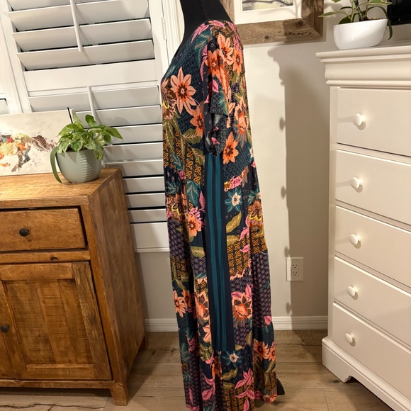 Johnny Was DELFINO TIERED CAP SLEEVE MAXI DRESS XL - Picture 4 of 10